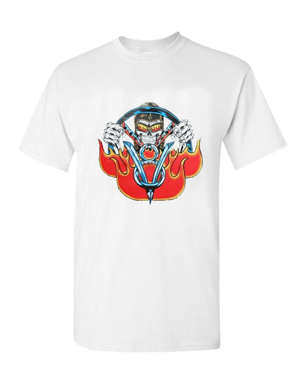 HELL RAISER старомодная футболка для вождения с черепом | Мужская одежда
