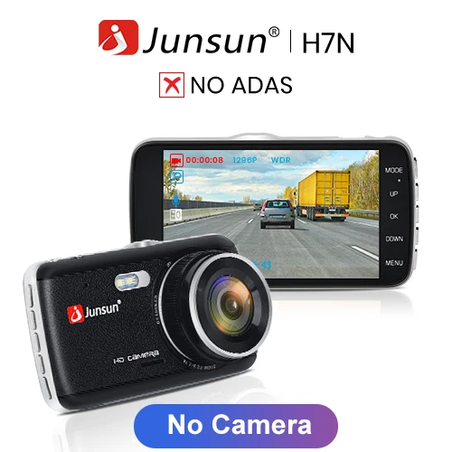 no adas no camera Junsun Авто тире камера ADAS Full HD 1296P привод рекордер Видео Регистратор Автомобильный видеорегистратор с тыловой камерой s " ips экран - Название цвета: no adas no camera