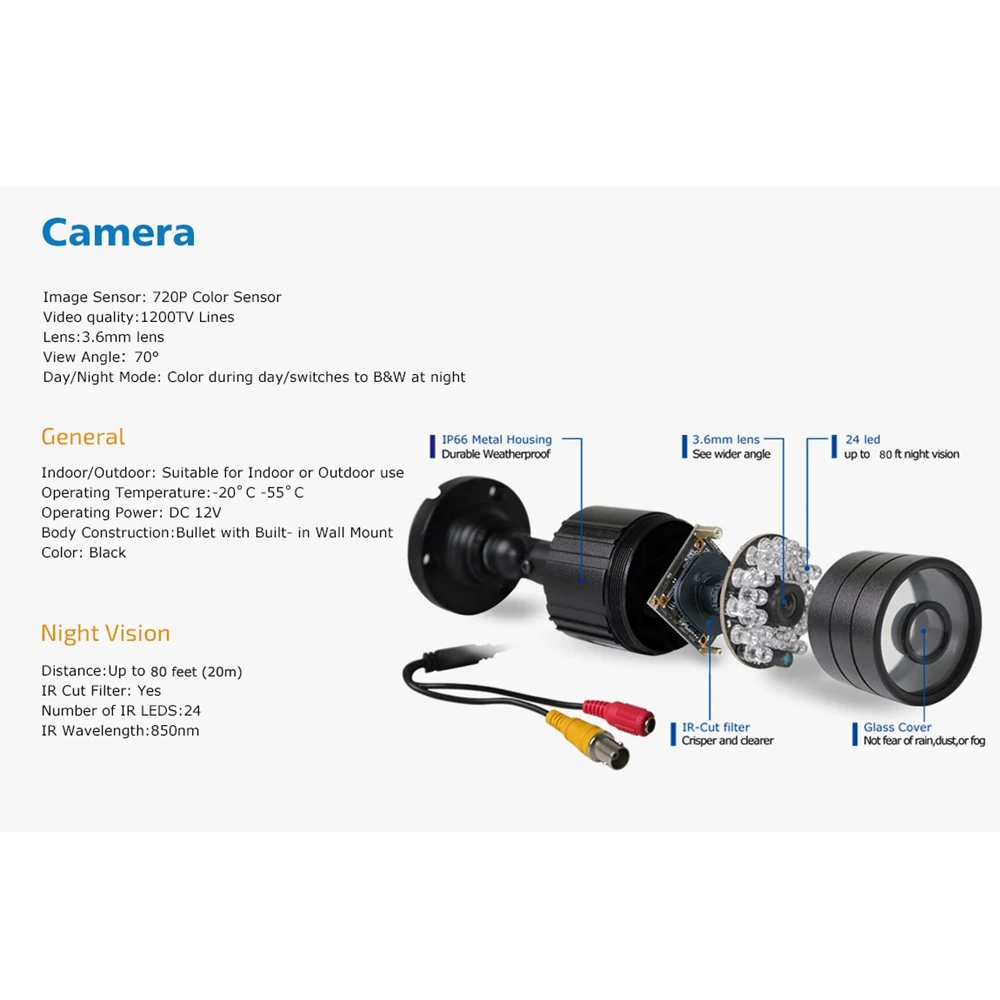DEFEWAY 1200TVL 720P HD на открытом воздухе камера видеонаблюдения системы безопасности