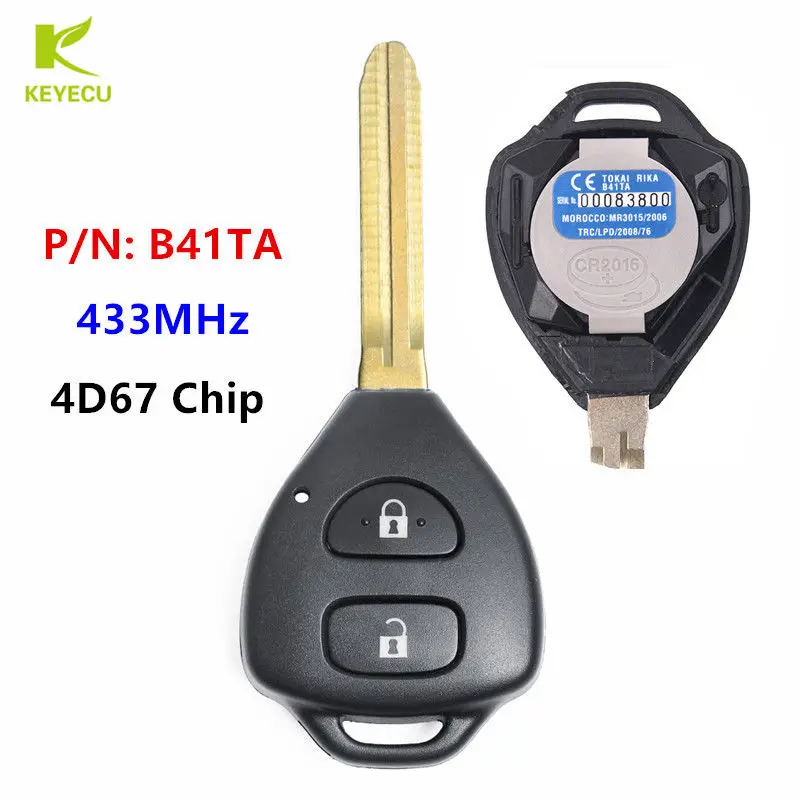 

Оригинальный дистанционный ключ B41TA KEYECU 433 МГц 4D67 для Toyota Innova 05-09 Fortuner 05-11 Hilux 2005-2012