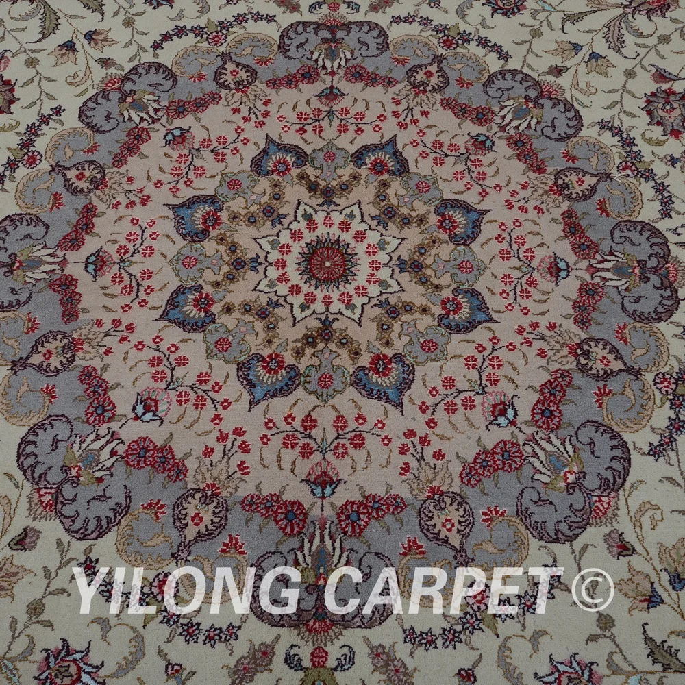 Yilong 9 'x 12' персидский шерстяной коврик Тебриз ручной работы изысканный qum