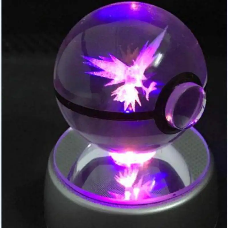 Pokemon Crystal Ball 50 мм 3d настольная лампа 5 в Picacho рождественские вечерние настольные лампы для влюбленных в спальню Подарочные Лампы - Цвет абажура: Diameter 5cm