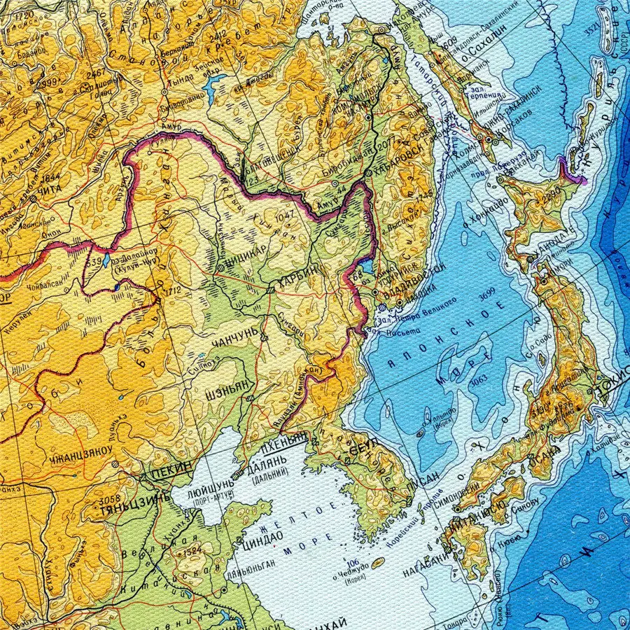 Россия Карта географический рисунок изысканный дизайн для обучения образования