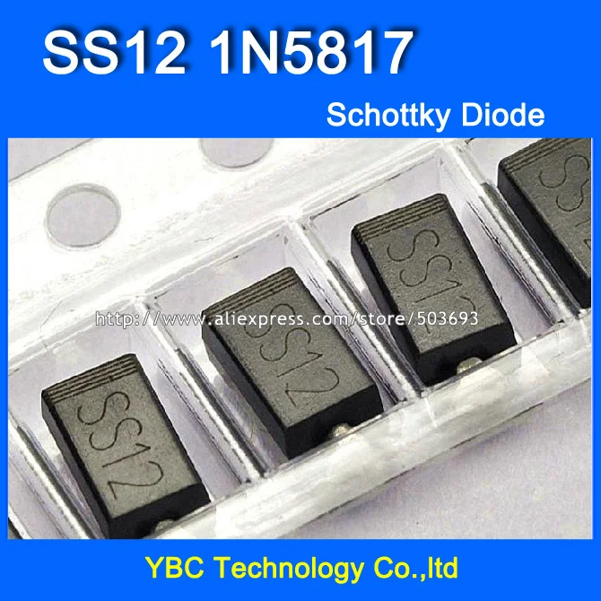 

Бесплатная доставка 1000 шт./лот SS12 1N5817 1A/20V DO-214AC диод Шоттки
