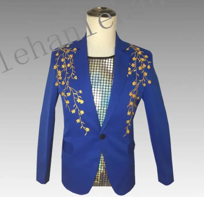 embroidery clothes men suits designs masculino homme terno stage costumes for singers jacket men blazer dance star style dress