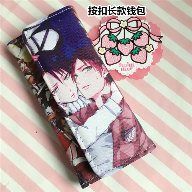 Attack on Titan Мультфильм yuri on ice/date a live/naruto/lovelive/natsume yuujinchou/cell at work pu клатч длинный кошелек кредитный держатель для карт кошелек - Цвет: Attack on Titan