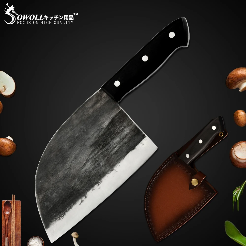 Sowoll фирменный кованый нож для мясника из высокоуглеродистой стали ручной работы