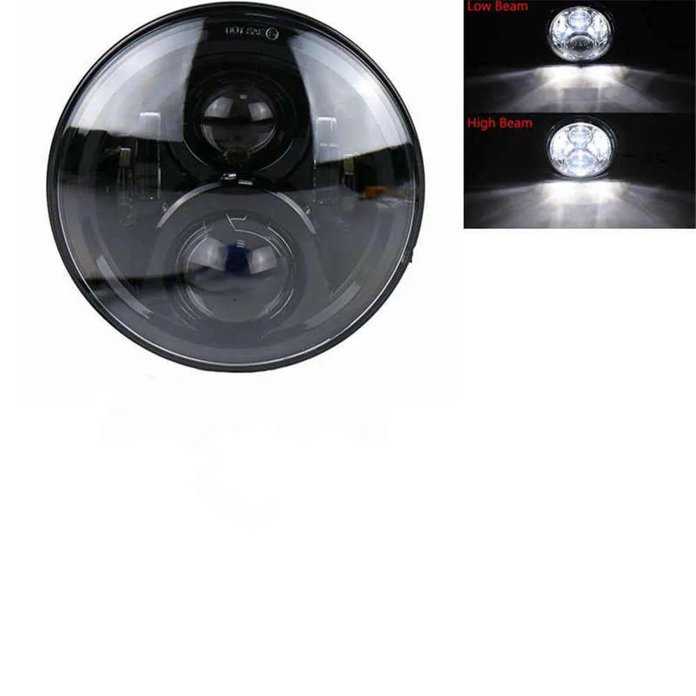 50W blackHeadlight Для Лада Нива 4x4 suzuki samurai " светодиодный DRL H4 Halo Фары для ваз 2101 7 дюймов светодиодный налобный фонарь с Halo Кольцо Янтарный указатель поворота - Цвет: 50W blackHeadlight