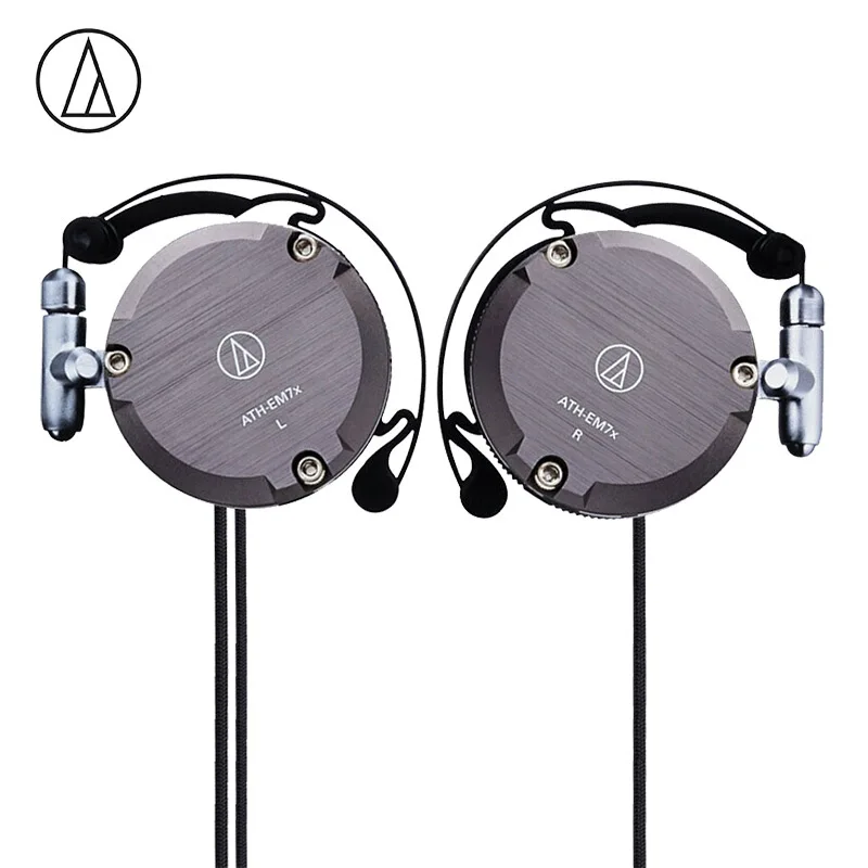Оригинальные проводные наушники Audio Technica ATH EM7X спортивные с крючком музыкальные