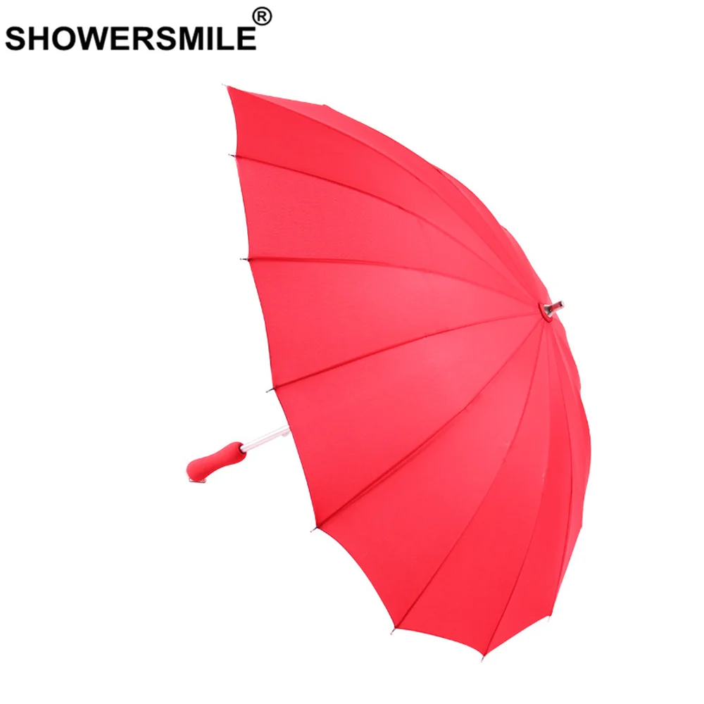 SHOWERSMILE красный зонтик в форме сердца солнечный и дождливый Женский Зонтик для