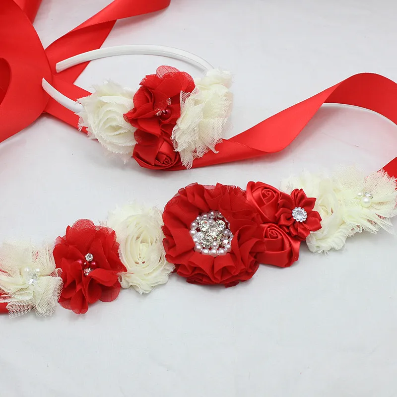Женский ремень красная фатиновая лента для волос|sash belt|flower sash beltflower belt |
