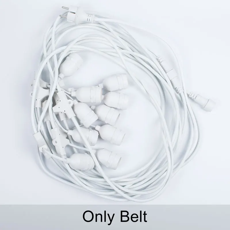 Only Belt 10 м/32,8фт E27 белые гирлянды, вечерние, декоративные, для улицы, водонепроницаемые, с ремнем, освещение, Рождественское украшение, штепсельная вилка европейского стандарта - Испускаемый цвет: Only Belt