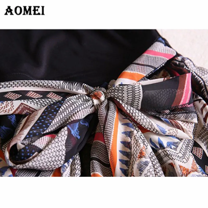Летнее лоскутное платье для женщин с принтом Sukienka шифон однотонная ткань Boho