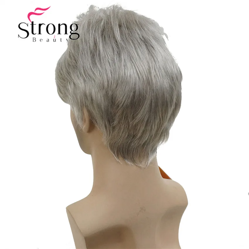 StrongBeauty Manly короткие коричневые смешанные со светлыми пушистыми прямыми полнометражными плавными термостойкими парик из синтетического материала для мужчин - Цвет: 51