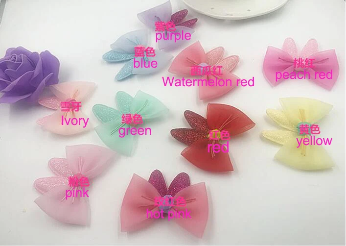 10pcs/Lot 6.5x5.5cm Lovely Bowknot Shape Patches Multicolors Padded Applique for DIY Children Hair Accessories | Дом и сад