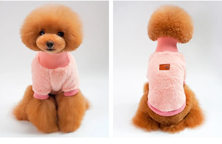 Sueter para perro, одежда для собак с высоким воротником, свитер chandail pour chien, однотонный флисовый свитер для собак, зимняя одежда для собак