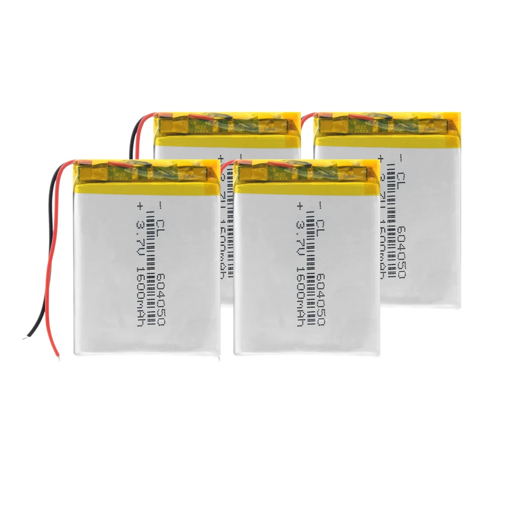4 Pcs 604050 3,7 в 1600 мАч литий-ионный Lipo аккумулятор литий-полимерный Li-Po литий-ионный аккумулятор Lipo батареи для игрушек MP3 MP4 gps динамик - Цвет: 4 Pcs