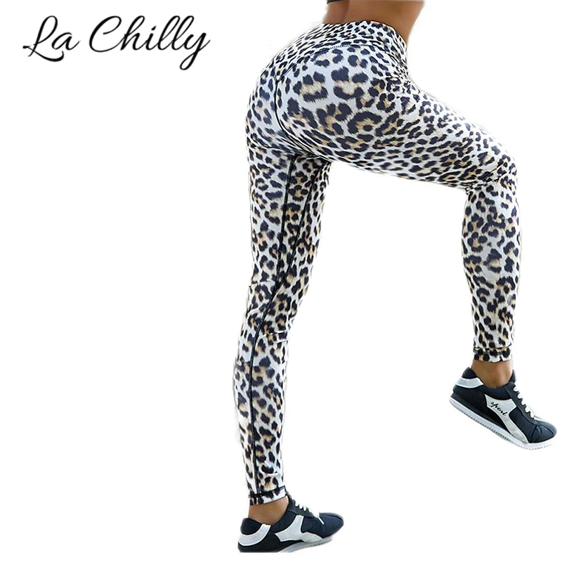 Сексуальный дикий стиль Леопардовый принт Высокая талия бедра пуш ап