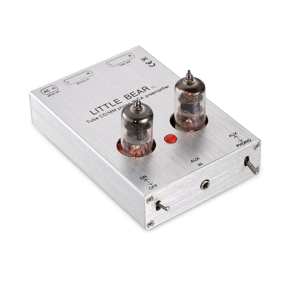 Nobsound новейший маленький медведь T7 6J1 клапанная трубка AUX& мм фонокорректор проигрыватель предварительно усилитель Hi-Fi Стерео предусилитель