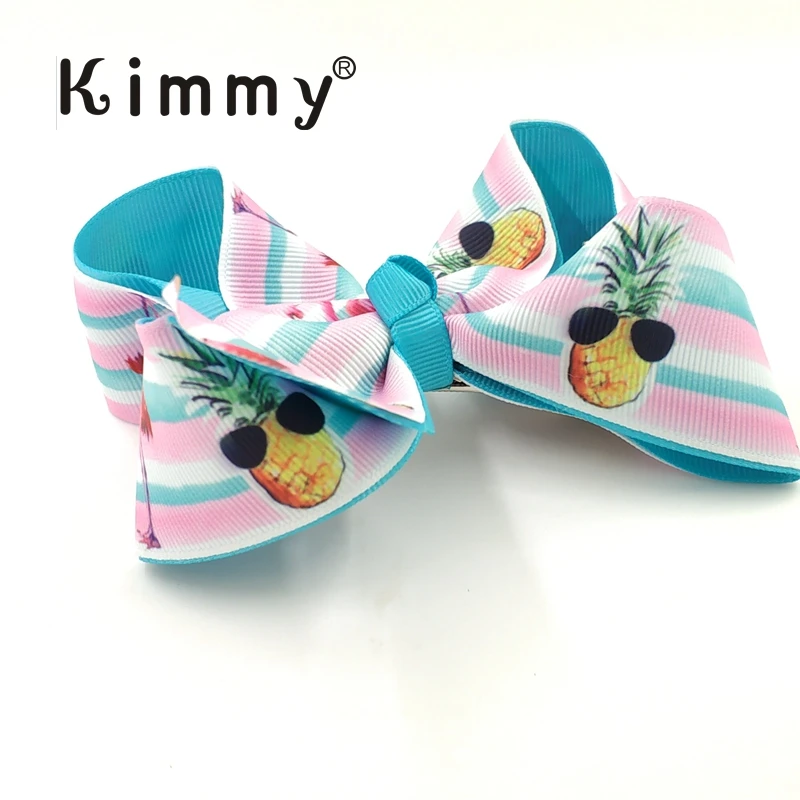 

Cute Customer Summer Pinapple twisted boutique hair bow for Girls