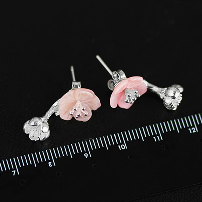 Lotus Fun Moment Real 925 Sterling Silver Natural Creative Handmade Fashion Jewelry Unique Begonia Flowers Drop Earrings Brincos|925 sterling|drop