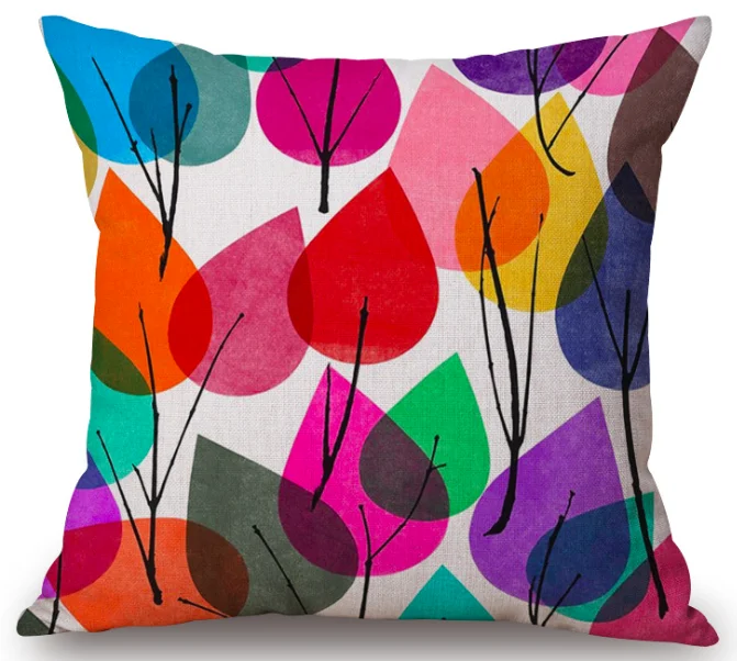 Разноцветная Наволочка на шею с радужным листом льняная кровать диван подушка