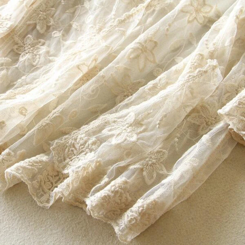 Женский кружевной кардиган SEDUTMO белая блузка-кимоно туника-блузка в стиле бохо