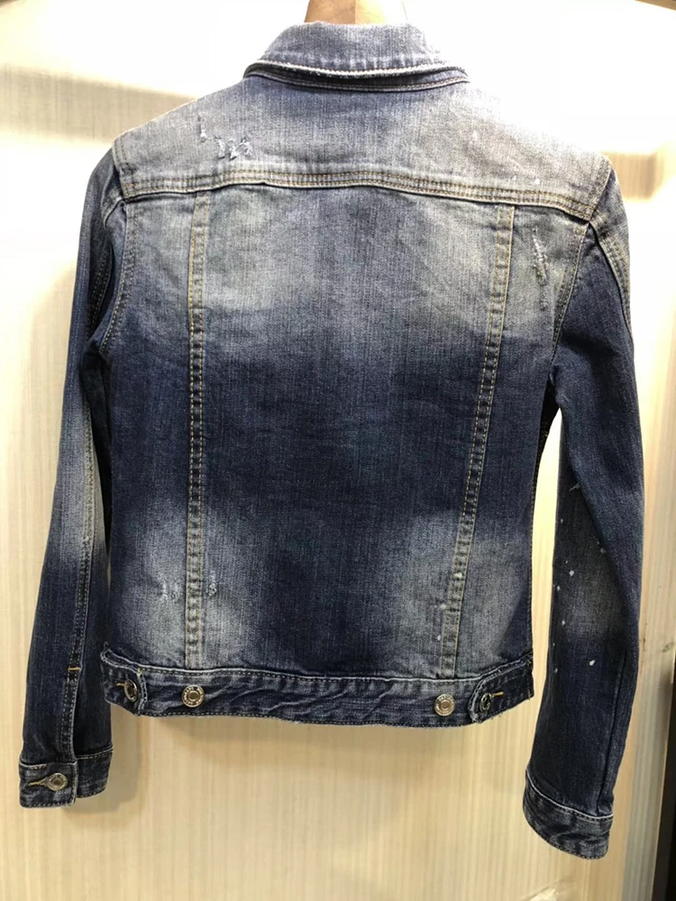 Vetore бренд новые женские джинсовые куртки повседневная мода Slim Локомотив стиль дисплей не просто личность Простой дизайн