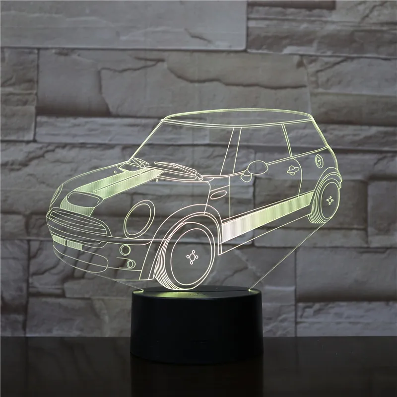 Новинка 3D светодиодный ночсветильник Автомобильная настольная лампа Luminaria