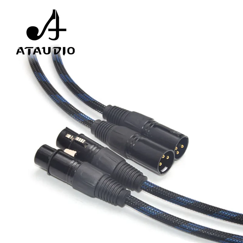 Кабель ATAUDIO Hi Fi XLR высококачественный 4N OFC 3 Pin 2 кабель типа Папа мама