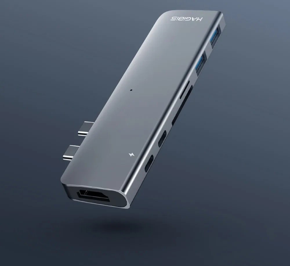 Многофункциональный расширитель 7 в 1 для Xiaomi hagios type-C с интерфейсом Thunderbolt 3/HDMI/TF слот для карт/USB 3,0