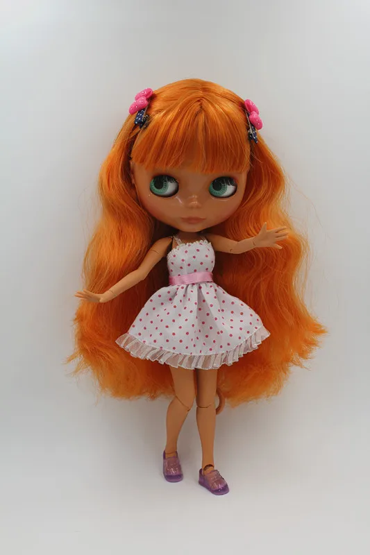 Blygirl Blyth кукла оранжевая челка черные волосы BL8529 физическое тело имеет 19 суставов