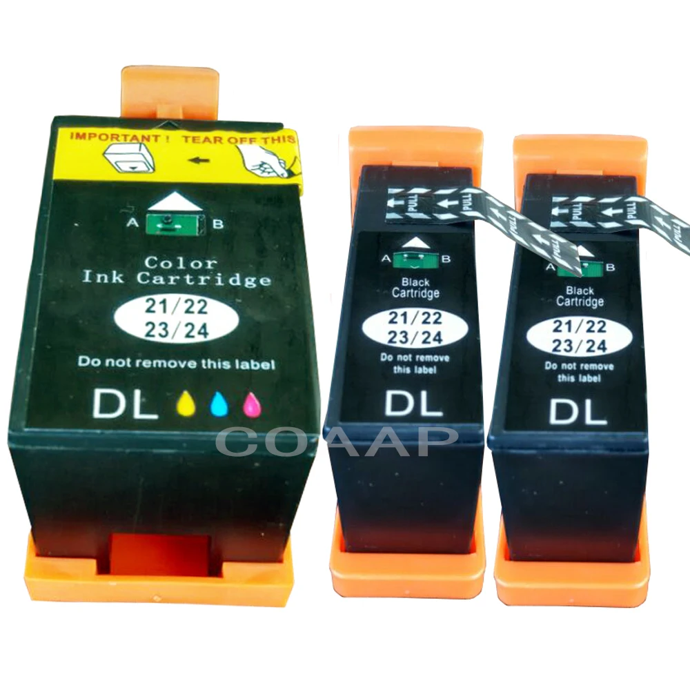 

3PK Dell Series 21/22/23/24 Compatible Ink Cartridges Black/Color for Dell V715W V313 V313W V515W P513W P713W Printer