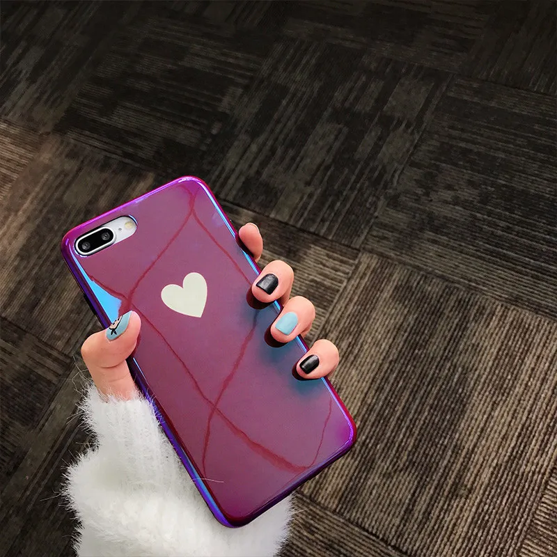Милый белый чехол для телефона Blu-Ray Love heart iPhone 7 Puls 6 6S 8 X XS Чехлы MAX XR винно-красный