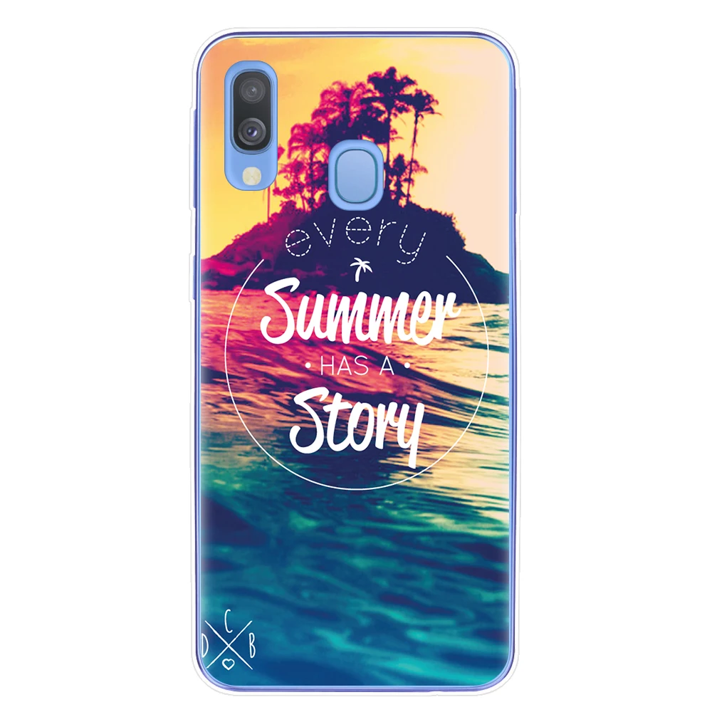 Чехлы с летними пейзажами для Samsung Galaxy A7 A9 A6 A8 Plus 2018 A10 A20 A30 A40 A50 A70 мягкий