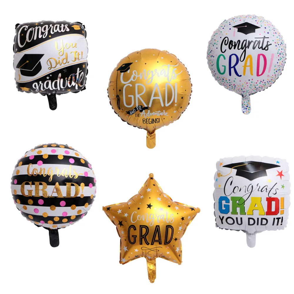 

50pcs/lot Congrats Grad Balloons Graduation 2019 Foil Balloons Graduation Gift Globos Back To School Decorations Birthday Party