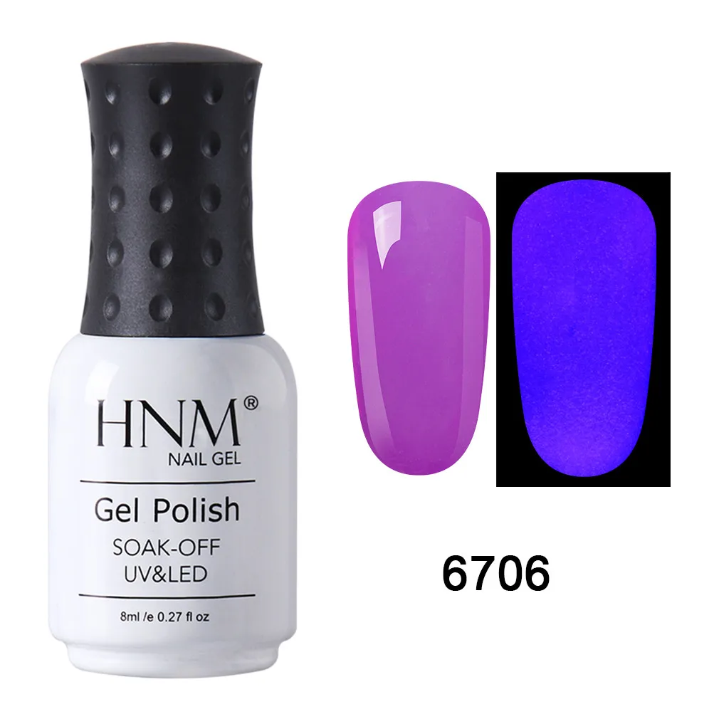 HNM 8 мл ночной светящийся в темноте УФ-гель для ногтей Lucky лак замочить от УФ