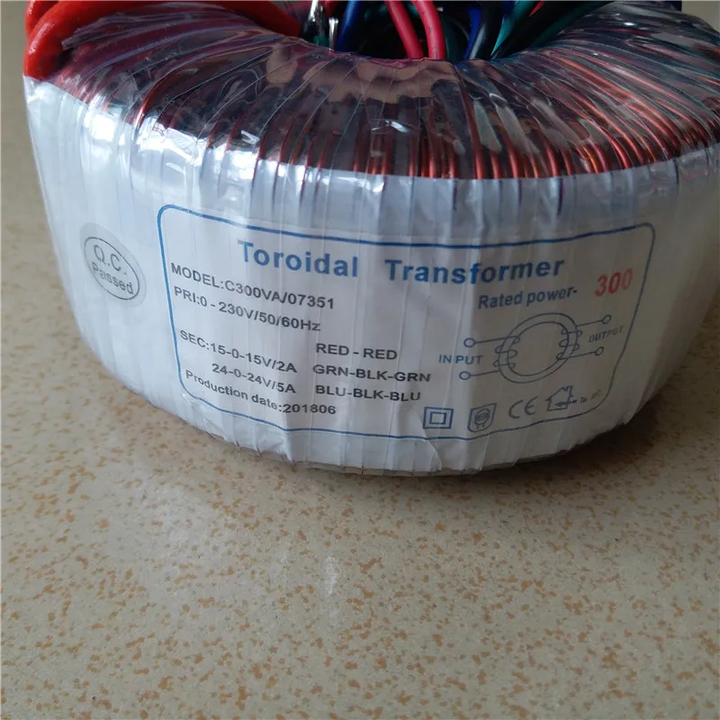 24V-0-24V 5A 15V-0-15V 2A тороидальный трансформатор двойной 24V 15V изготовленные на заказ медные опоры для трансформатора 230V 300VA трансформаторный блок питания