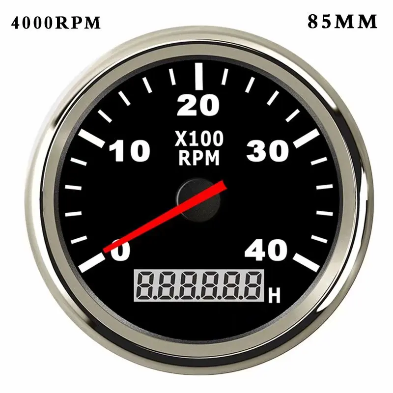 4000rpm 85mm Лодка Тахометр морской тахометр Калибр ЖК дисплей песочные часы 8000 мм об./мин./85 мм Лодка Тахометр 12 В в/24 В Красный Подсветка - Цвет: 4000rpm 85mm
