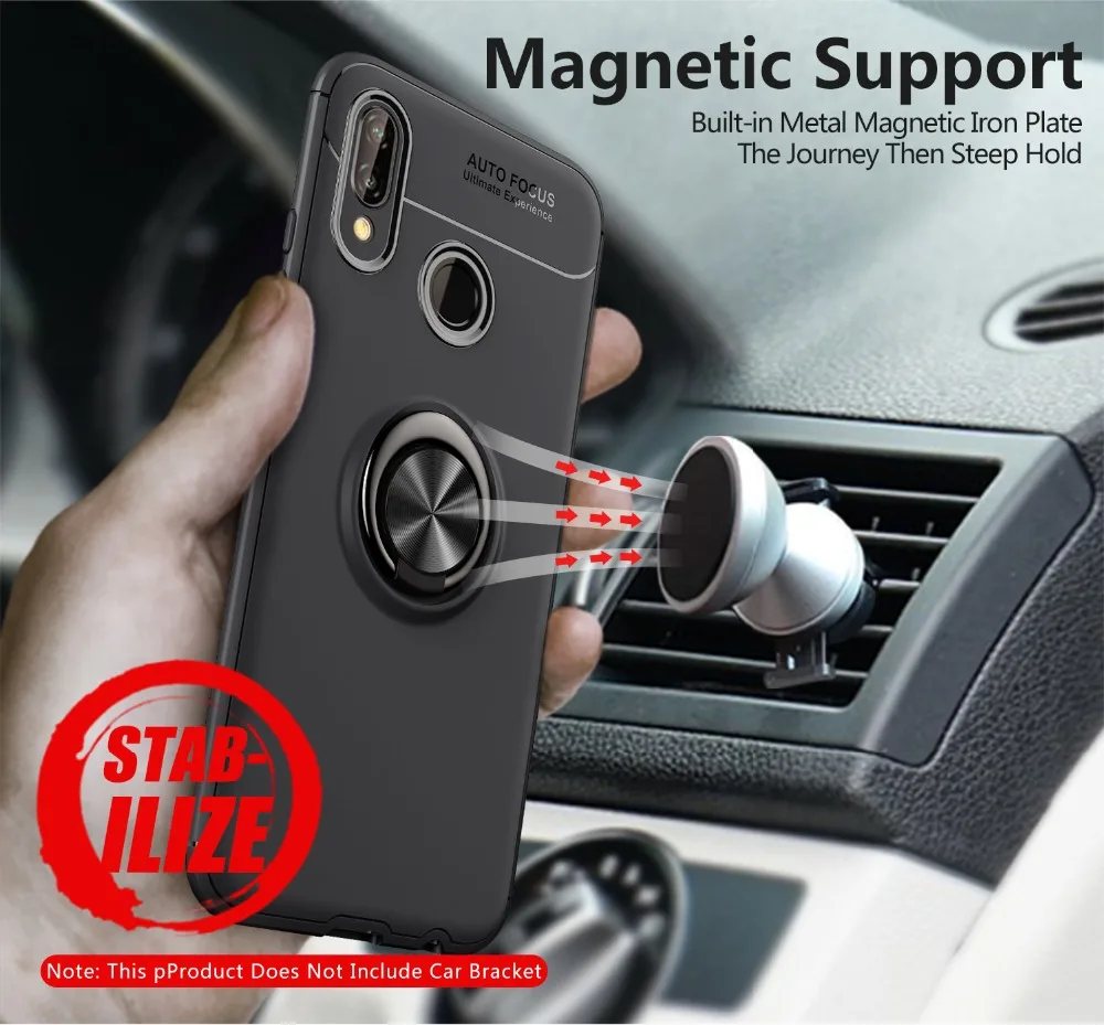 P20 Case Magnetic Car Holder For Huawei lite 360 Rotating Finger Ring Phone Cover Pro Capa |