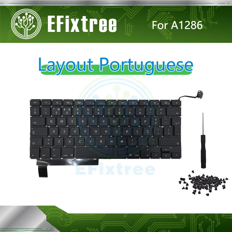 Новый ноутбук A1286 раскладка клавиатуры португальский для Macbook Pro 15 ''A1286