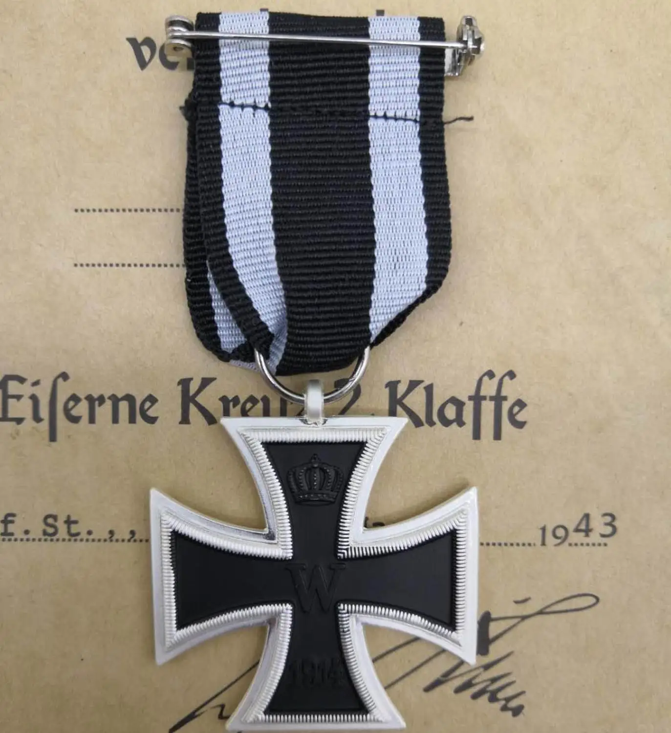 Германия 1914 Железный крест 2-го класса с лентой Первой мировой войны военные украшения Deutschland Eisernes Kreuz II. Klasse EK2