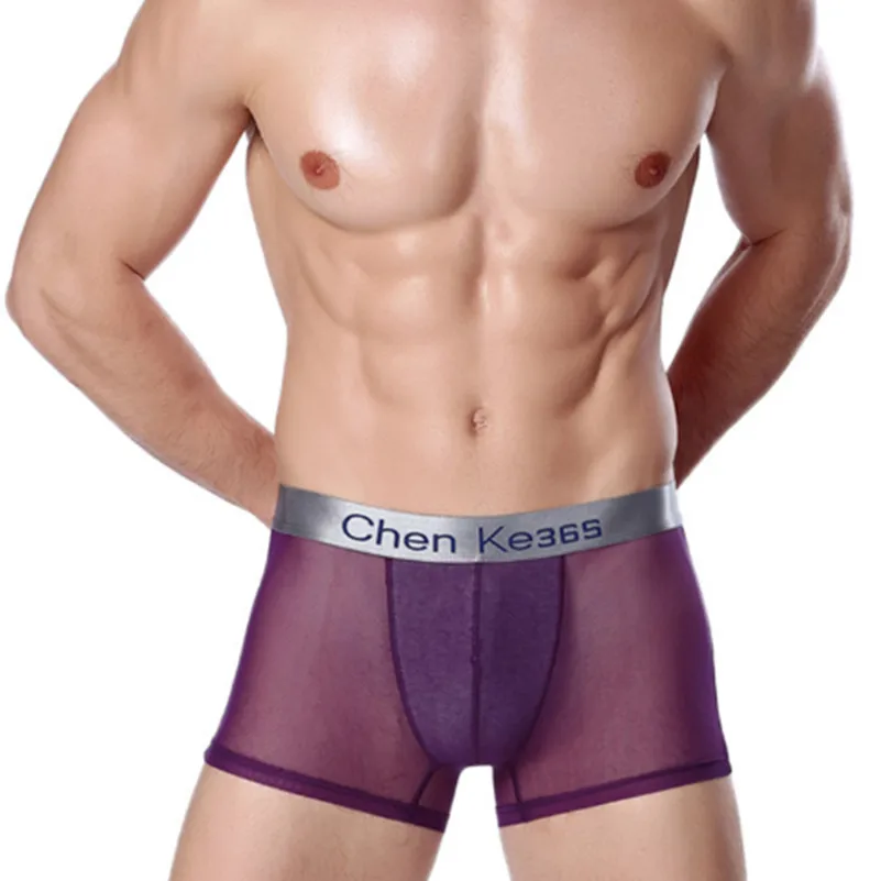 Хит мужское нижнее белье боксеры шорты мужские сексуальные тонкие мягкие трусы