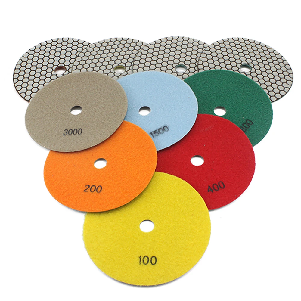 Grit50#-3000# 10Pieces/lot 150mm 6inch Flexible Diamond Dry Polishing Pads For Granite Marble Stone Processing Abrasive | Инструменты