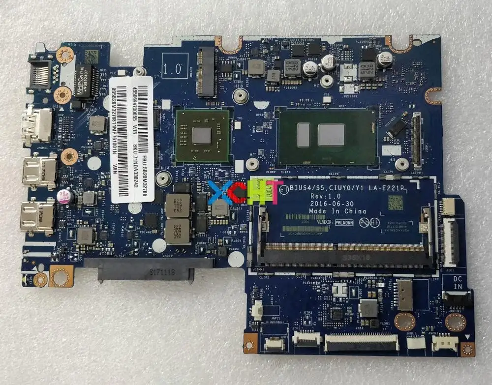 

for Lenovo 510S-14IKB w i7-7500U CPU SR2ZV 5B20M32788 LA-E221P w 216-0867071 Laptop Motherboard Mainboard Tested