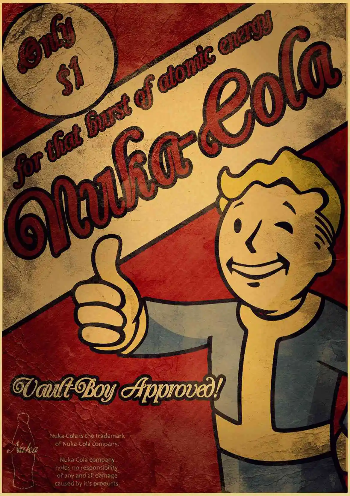 Игра fallout 4 печать на крафтовой бумаге живопись Ретро плакат домашний декор наклейка на стену