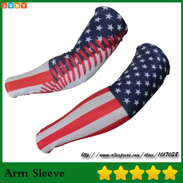 Спортивный рукав для бейсбола мягкие стежки камуфляжные американские флаги