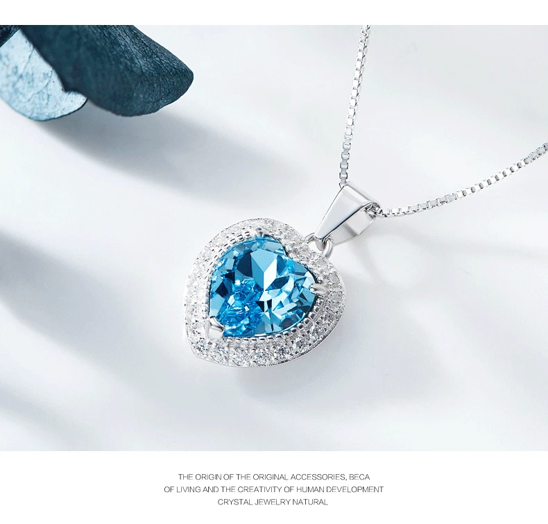 CDE 925 пробы ожерелье украшено кристаллами Swarovski Кулон ожерелье сердце ожерелье Любовь Ювелирные изделия воротник ювелирные изделия