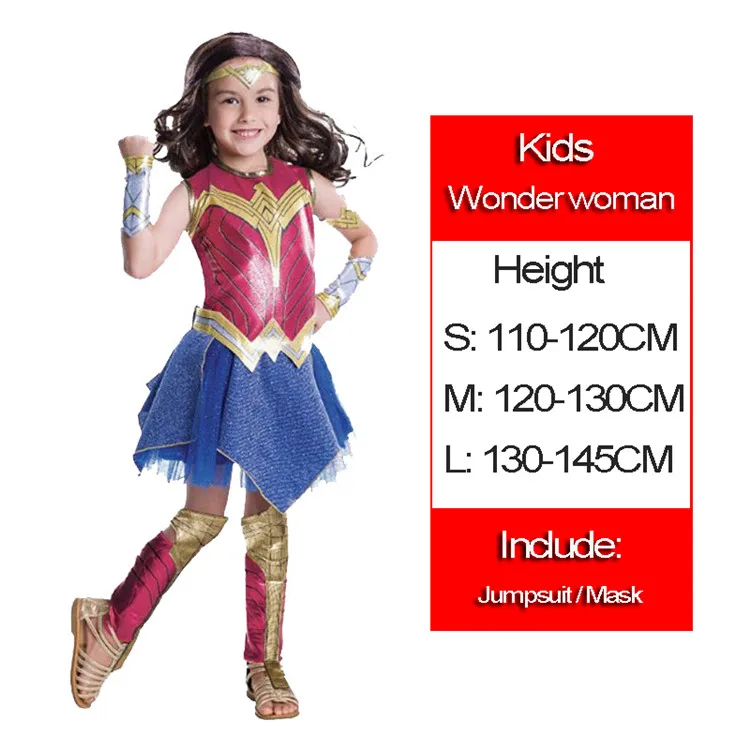 Wonder woman Человек-паук Супермен Дети Мышцы аниме косплэй костюм костюмы Капитан Америка человек Муравей Тор мальчик девочка чудо женщина Халк Бэтмен Hornet - Цвет: Wonder woman