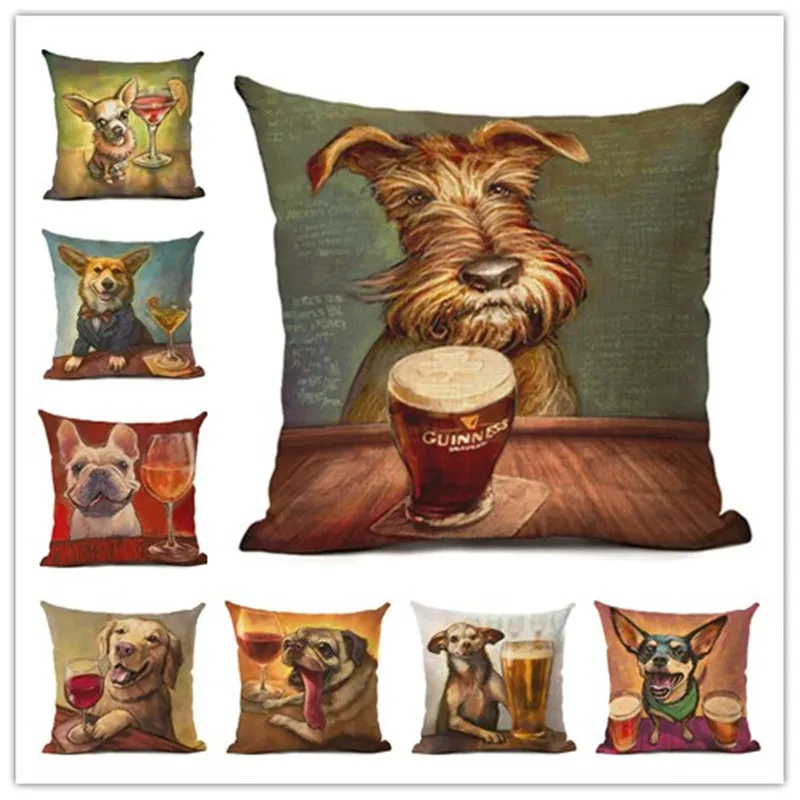 Новый хит продаж Ретро Чехол для подушки с изображением животных Декоративная
